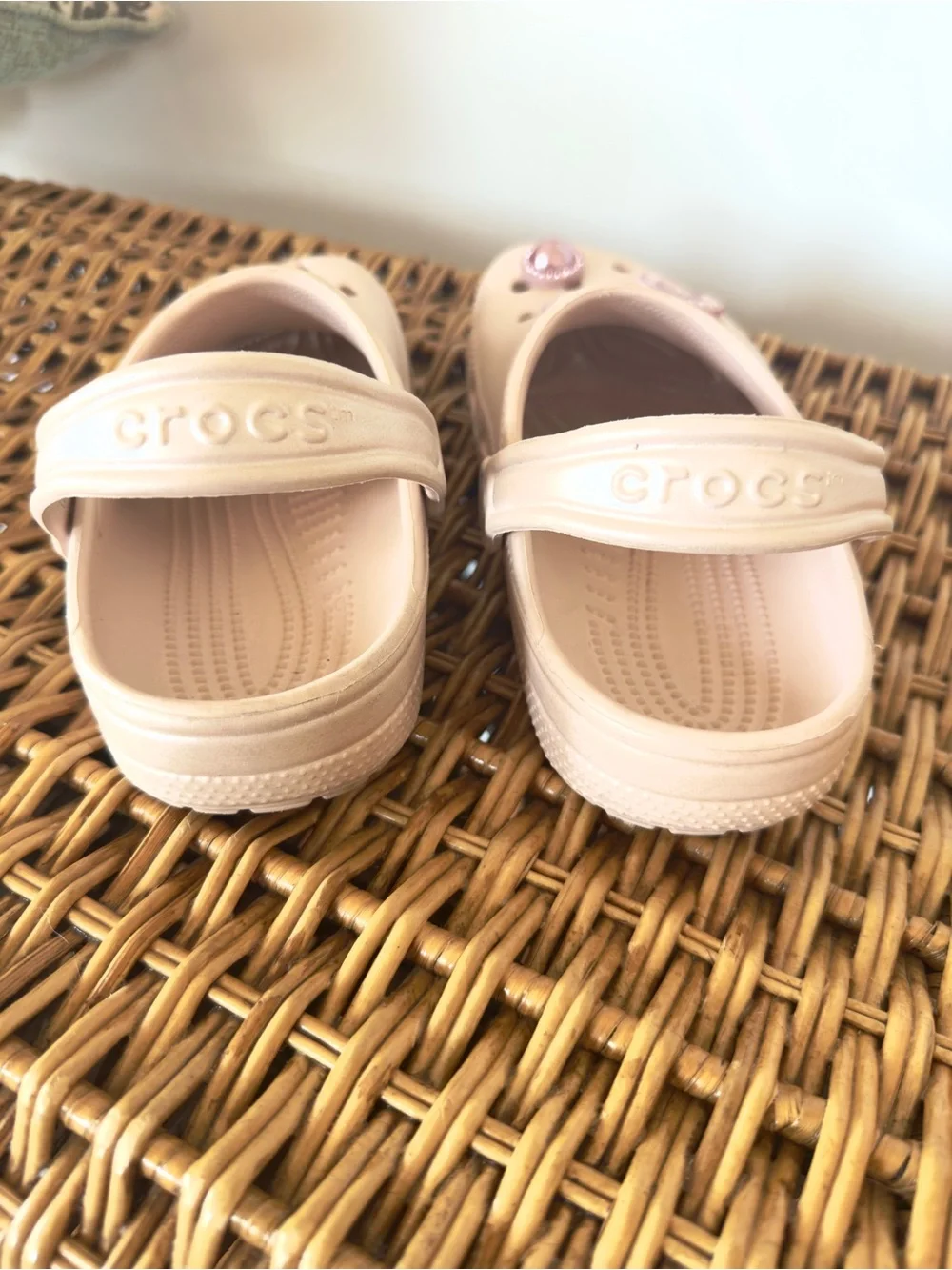 CROCS Kids' Light Pink Clogs with Decorative Charms